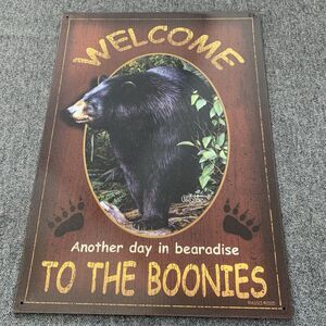 Black Bear Sign Tin Wild Wings “Welcome To The Boonies” 16x11